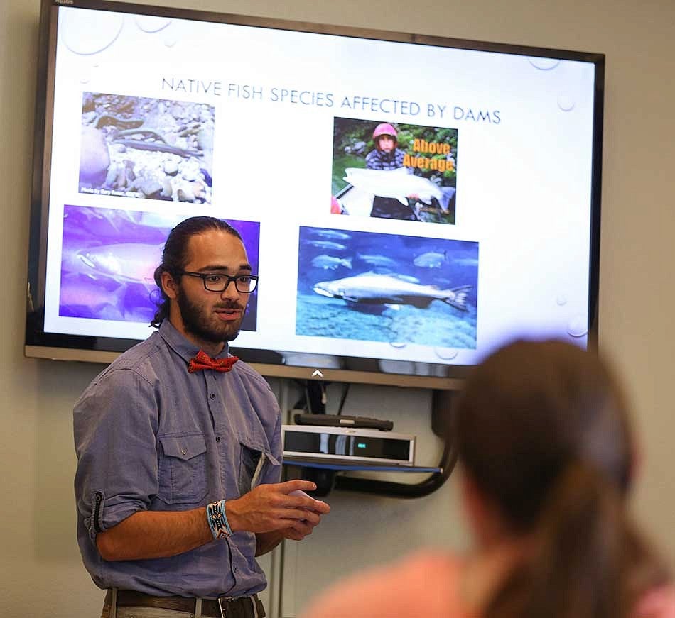 A student participating in the Undergraduate Symposium