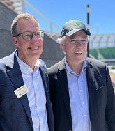 Jeff Merkley and UO President Karl Scholz