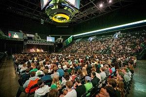 Students attend the convocation.